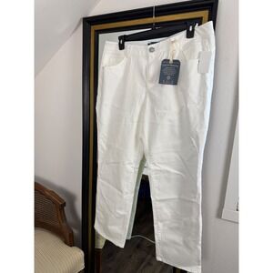 Democracy Ab-solution Patriot Straight Leg White Jeans Womens Size 18W NEW